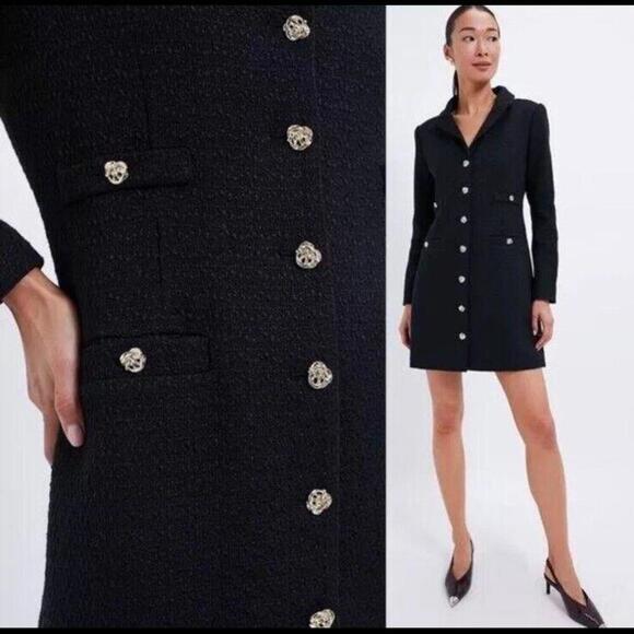 Tuckernuck Dresses & Skirts - Tuckernuck Pomander Place Black Noir Tweed Stacie Long Dress NWT Large L